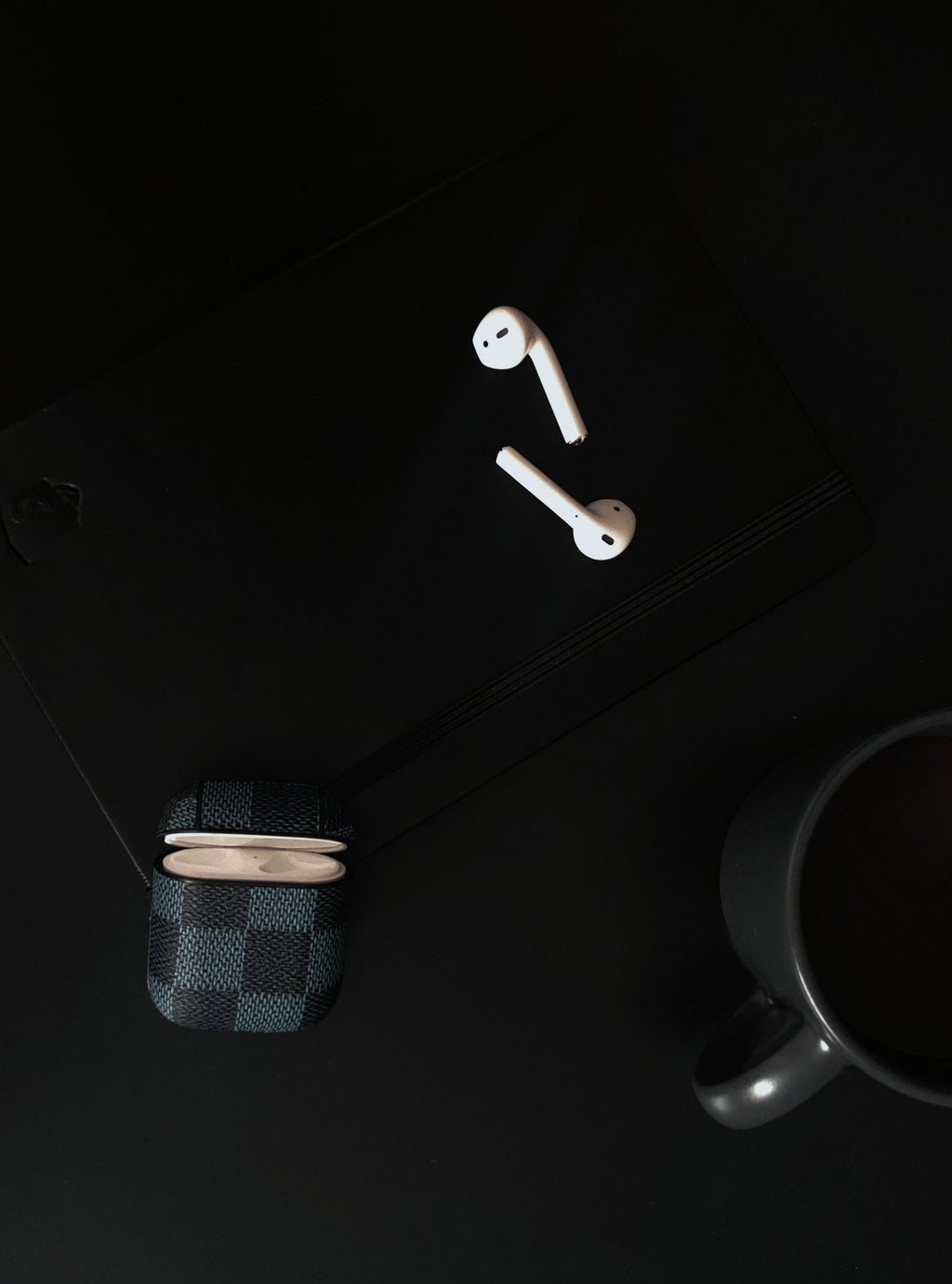 blue, black, square case covers for airpods
