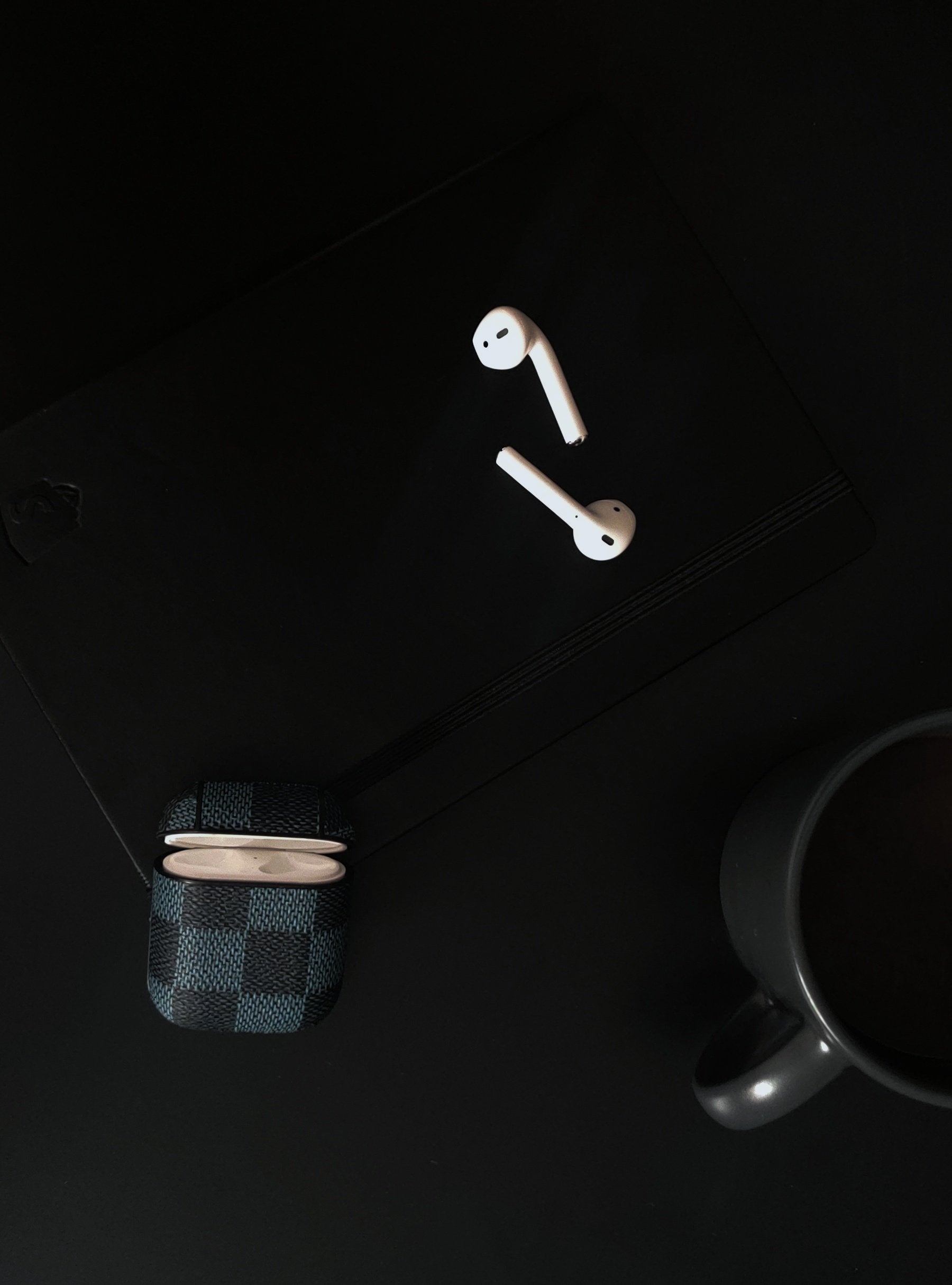 blue, black, square case covers for airpods